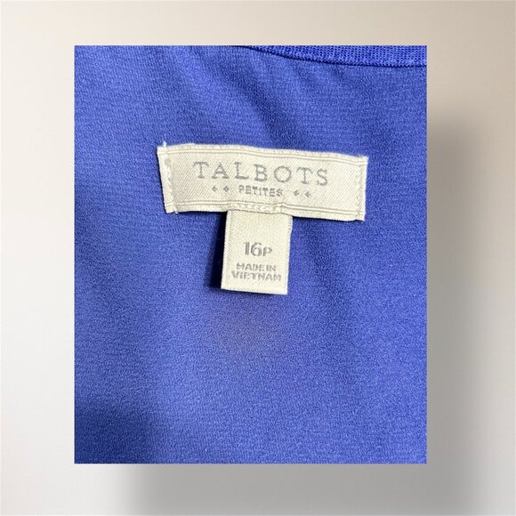 Talbots 16P Blue Paisley Maxi Dress Sleeveless V-Neck Flowy Boho Resort Travel - Picture 5 of 7